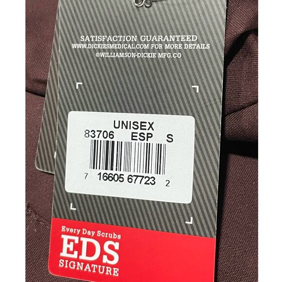 NWT Dickies Scrub Top Unisex Size Small EDS Signature V Neck Maroon ESP 83706 - Picture 2 of 10